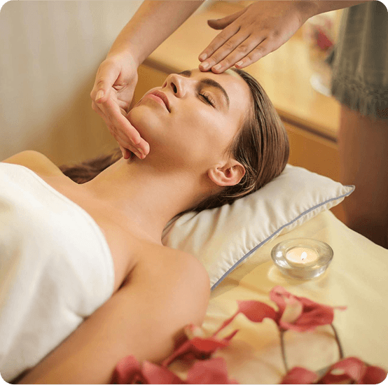 Spa treatment room with luxurious amenities